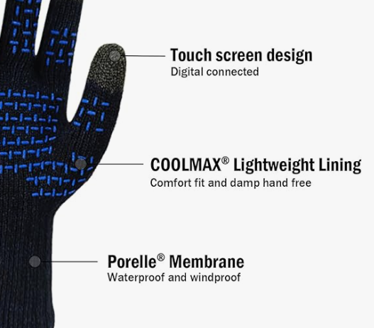 WaterProof Windproof Membrane Lining Gloves ACHILLES AUTO DETAILER